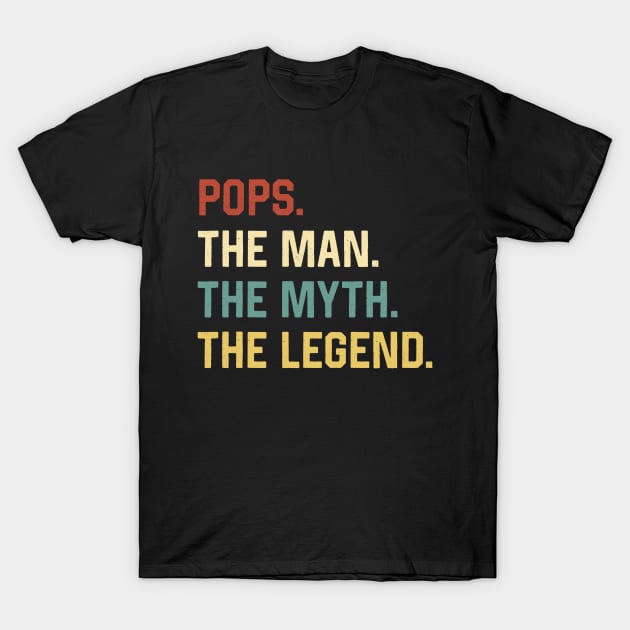 Fathers Day Shirt The Man Myth Legend Pops Papa Gift T-Shirt by Marang